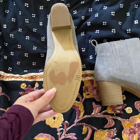 Taupe gray boots with small heel suede 9 1/2 - Picture 3 of 16